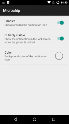 In den Einstellungen legst du fest, ob die App aktiv ist (erster Slider) und mit welcher Farbe die Anzeige erscheinen soll.