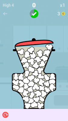 Purzelt das Popcorn oben rechts nicht aus dem Topf, dann geht's weiter...