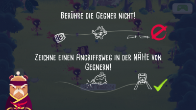 Du zeichnest mittels Fingergeste Linien zwischen dir und den Angreifern um sie zu töten.