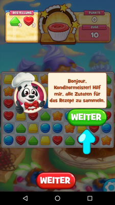 Am Anfang gibt es Hilfestellung vom kleinen Pandabären.
