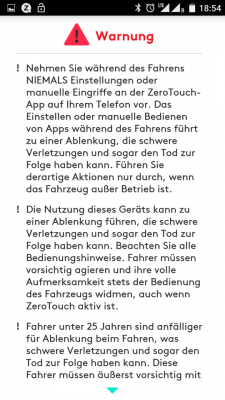 ZeroTouch Sicherheitshinweise