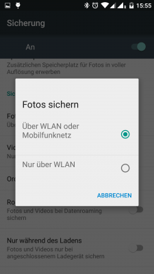Bevor du diese Option aktivierst, solltest du sicherstellen, dass sich (fast) keine ungesicherten Fotos auf dem Gerät befindet, sonst lädt Photos zuerst die alten Bilder hoch.