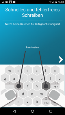 Mit deinen Daumen sollst du auf dem Keyboard schneller und fehlerfrei schreiben.