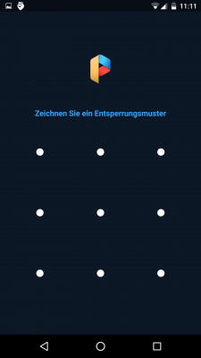 Die App lässt sich erst durch ein Muster öffnen.