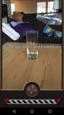 Nachdem du dein Video gedreht hast besteht die Möglichkeit ein Start und Endbild auszuwählen.