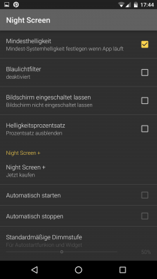 In den Einstellungen kann bei Bedarf der Blaulichtfilter aktiviert werden.
