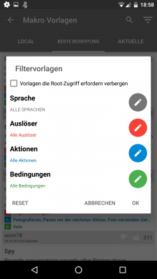 Du filterst die Flut an Vorlagen und findest somit genau das Makro welches du suchst.