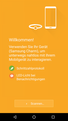 Du verbindest dein Charm mit der Charm by Samsung App.