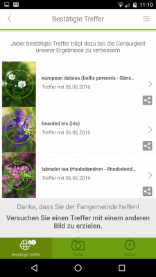 Deine bestätigten Treffer teilst du bei Bedarf mit anderen.