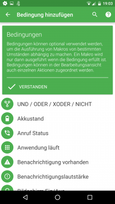 Ebenso erklärt dir die App die Bedingung.