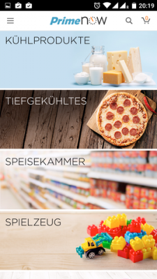 Im Angebot von Prime Now finden sich bekannte und neue Amazon-Produkte.