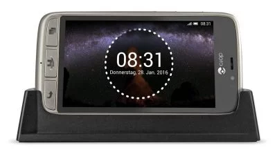 Das Doro 8031 gibt es auch in der Farbe "Champagner". Die Craddle gehört von Haus aus dazu.