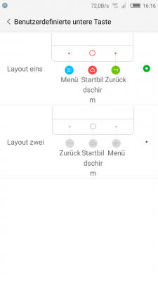 Das Layout der Sensortasten lässt sich frei wählen.