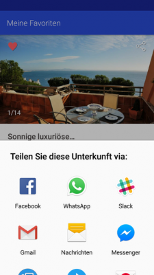 Sämtliche Unterkünfte teilst du bei Bedarf mit deinen Kontakten.