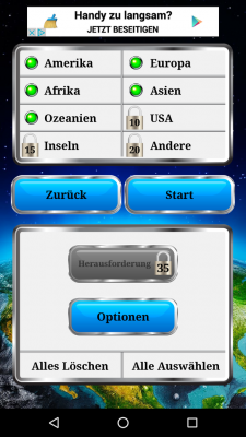 Am Anfang sind noch nicht alle Länder freigeschaltet.