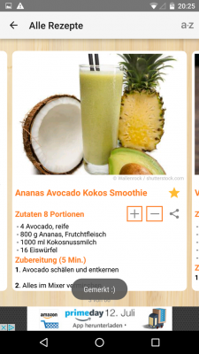 Mit einem Klick auf den Stern-Button fügst du die Rezepte deiner Merkliste hinzu.
