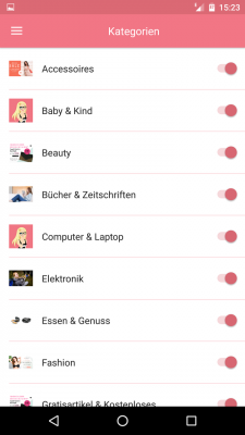 Du gibst an, aus welcher Kategorie du die Deals angezeigt bekommen möchtest.
