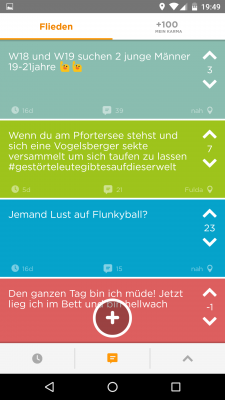 Die meistkommentierten Jodler rufst du über das Chat-Symbol auf.