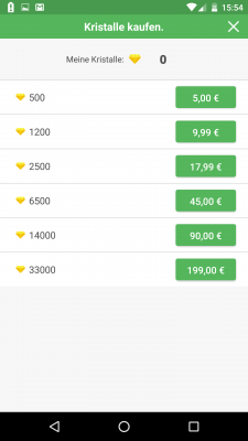 Mit den erworbenen Kristallen schaltest du andere Regionen oder Suchfilter frei.