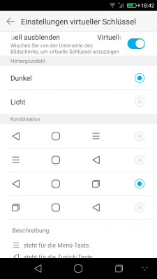 Wer hätte sich gedacht, dass sich die Soft-Buttons hinter dem Menüpunkt "Einstellungen virtueller Schlüssel" versteckt.