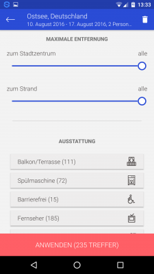 Per Klick auf eine der Unterkünfte erhältst du nähere Informationen dazu.