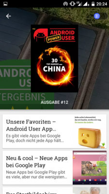 Alle Artikel lassen sich in einer HTML-Ansicht lesen. Das klappt auch auf kleinsten Smartphones.