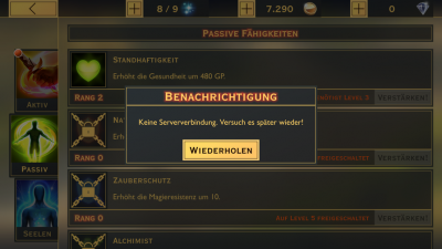 Oftmals kam keine Serververbindung zu Stande.