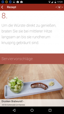 Zum Schluss eines jeden Rezeptes gibt es noch einen Serviervorschlag.