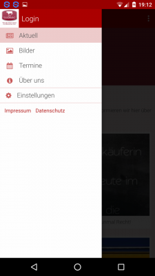 Über das App-Menü gelangst du zu den Bildern der Veranstaltungen.