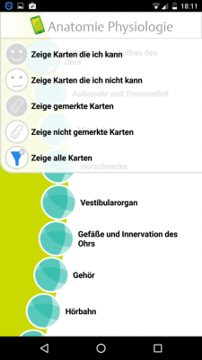 Du markierst gelernte und ungelernte Karten.