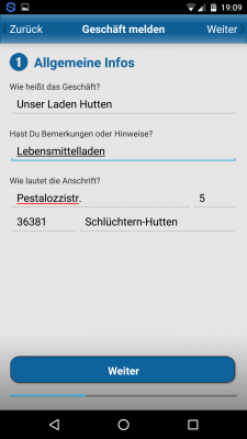 Um selbst ein Geschäft einzutragen klickst du auf den Button hinzufügen. 