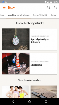 Lieblingsstücke, Geschenke, Kleidung und vieles mehr wird über Etsy angeboten.