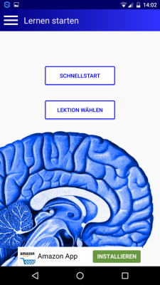 Du machst einen Schnellstart oder wählst eine Lektion aus (diese sind zu Anfang noch nicht alle verfügbar)