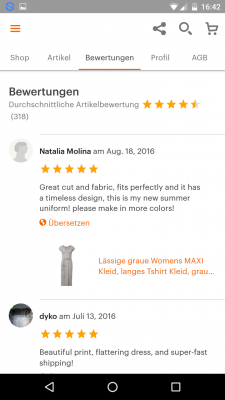 Die Shops haben ihre Kundenbewertungen hinterlegt.