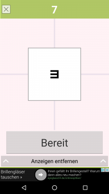 Die Symbole beginnen groß und werden immer kleiner.