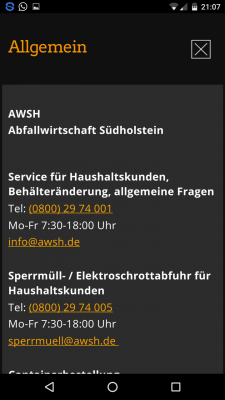 Infos und Telefonnummern der Recyclinghöfe sind ebenfalls aufgelistet.