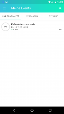 Als Veranstalter hast du nun deine erstellten Events in der App Eventbrite Veranstalter im Blick.