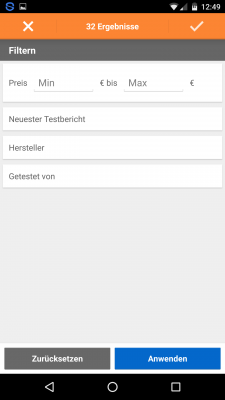 Über den Filter grenzt du deine Suche ein.