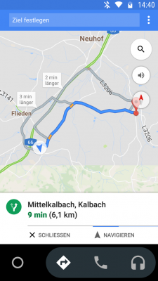 Über den Navi-Button startest du die Navigation.