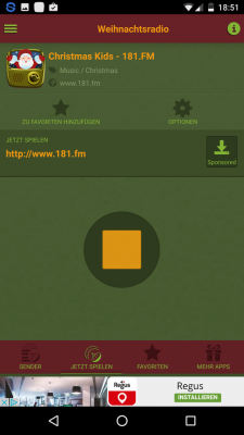 Die Musik wird direkt nach Abruf abgespielt. Über den Stop-Button hältst du die Übertragung an.