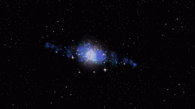 Eine Galaxie, mit der man zum nächsten Level gelangt, wenn man in deren Mitte fliegt.