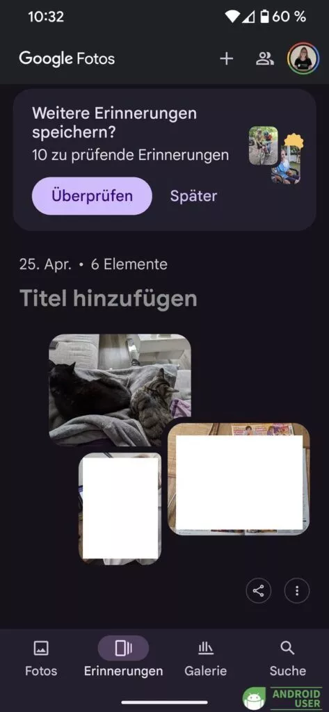 Fotos auf Google mit Erinnerungen