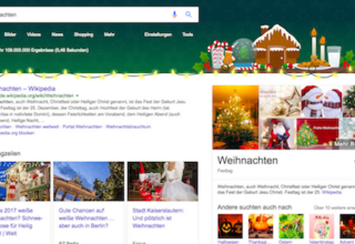 Google Suchmaschine ist schon in Weihnachtsstimmung