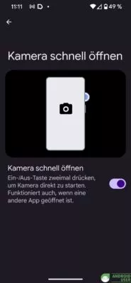 Kamera per Geste schnell öffnen