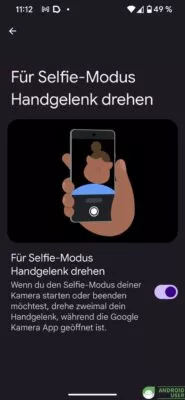 Selfie Modus per Geste aktivieren