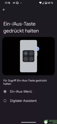 Ein-/Aus-taste Gestensteuerung Android
