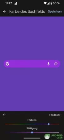 Google Suchleiste Android Anpassungen speichern