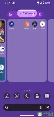Google Suchleiste entfernen