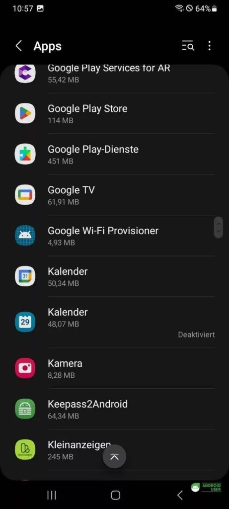 In den Einstellungen unter Apps findest du den Samsung Kalender