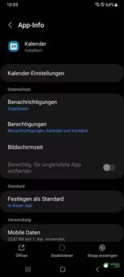 Samsung Kalender Benachrichtigungen aktivieren